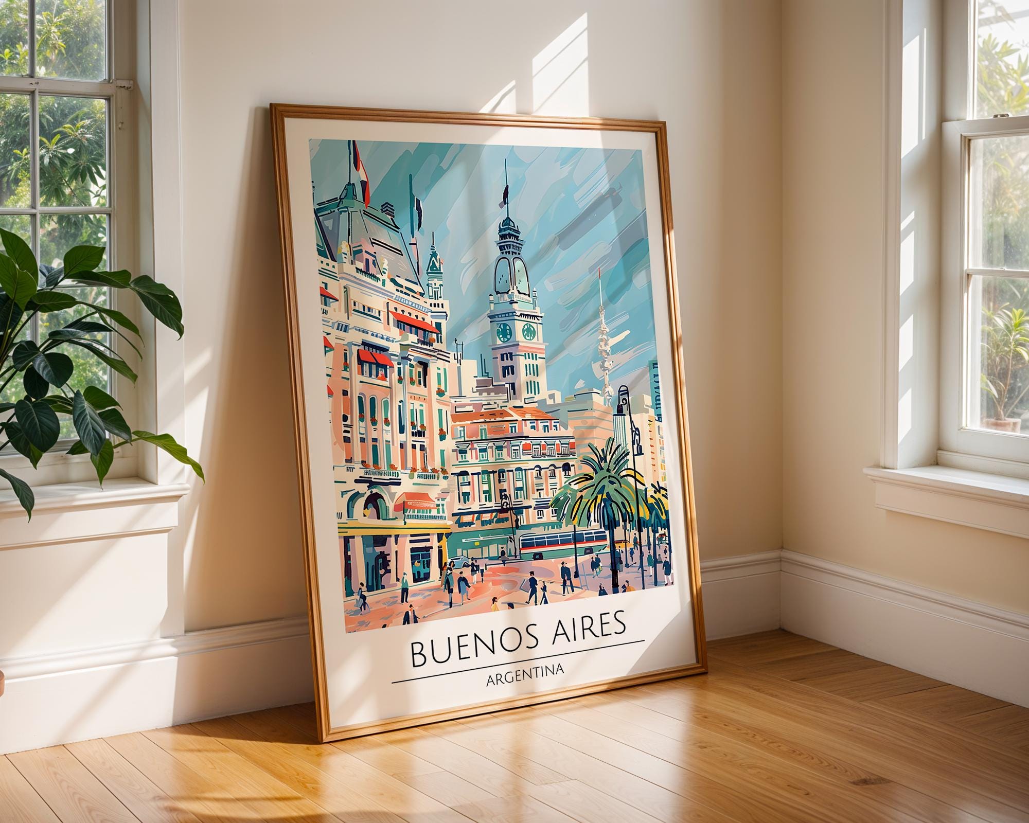 Buenos Aires Travel Poster | Retro Argentina City Art Print wall art print, modern home decor, unframed artwork by Nomad & Nest