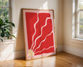 Abstract Red Flowing Lines Print | Mid Century Modern Art wall art print, modern home decor, unframed artwork by Nomad & Nest