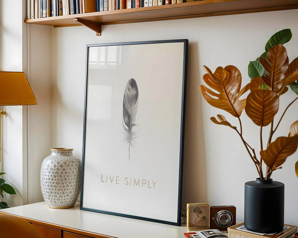Feather Wall Art Print | Minimalist Zen Home Decor wall art print, modern home decor, unframed artwork by Nomad & Nest