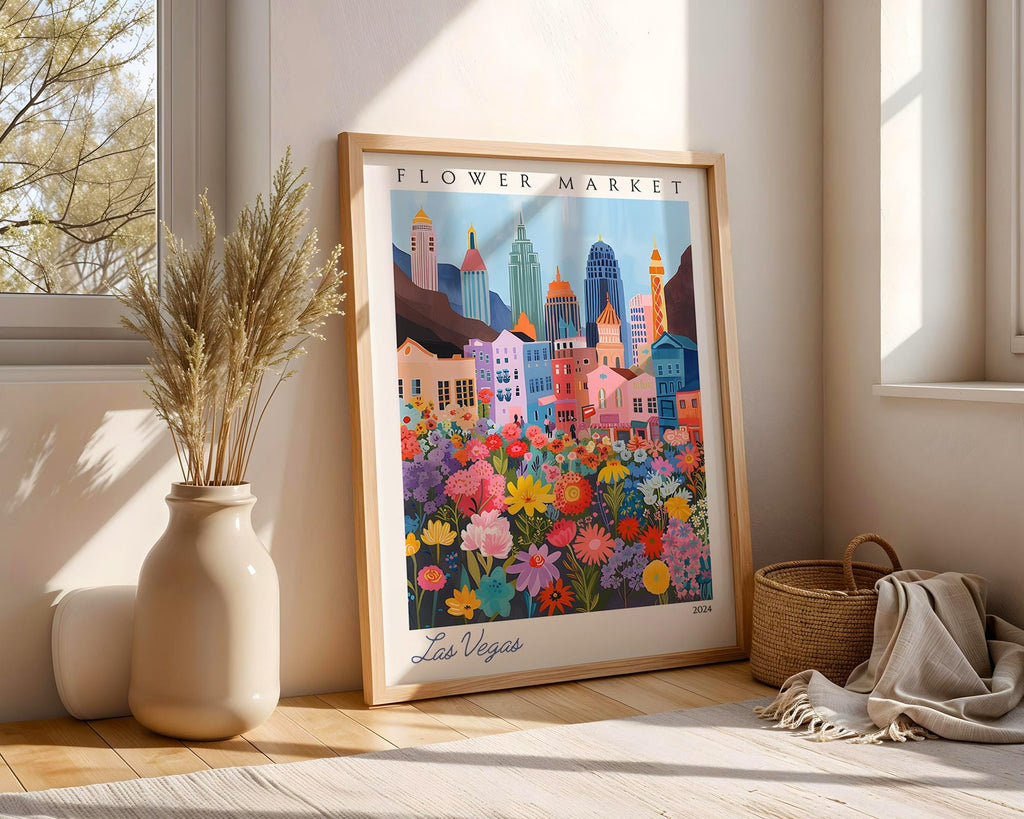 Las Vegas Flower Market Print | Vintage Nevada Travel Poster wall art print, modern home decor, unframed artwork by Nomad & Nest
