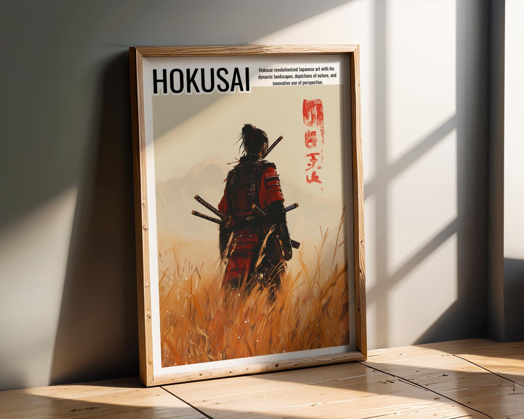 Japanese Poster | Samurai Warrior Hokusai Style Art Print –  Bushido wall art print, modern home decor, unframed artwork by Nomad & Nest
