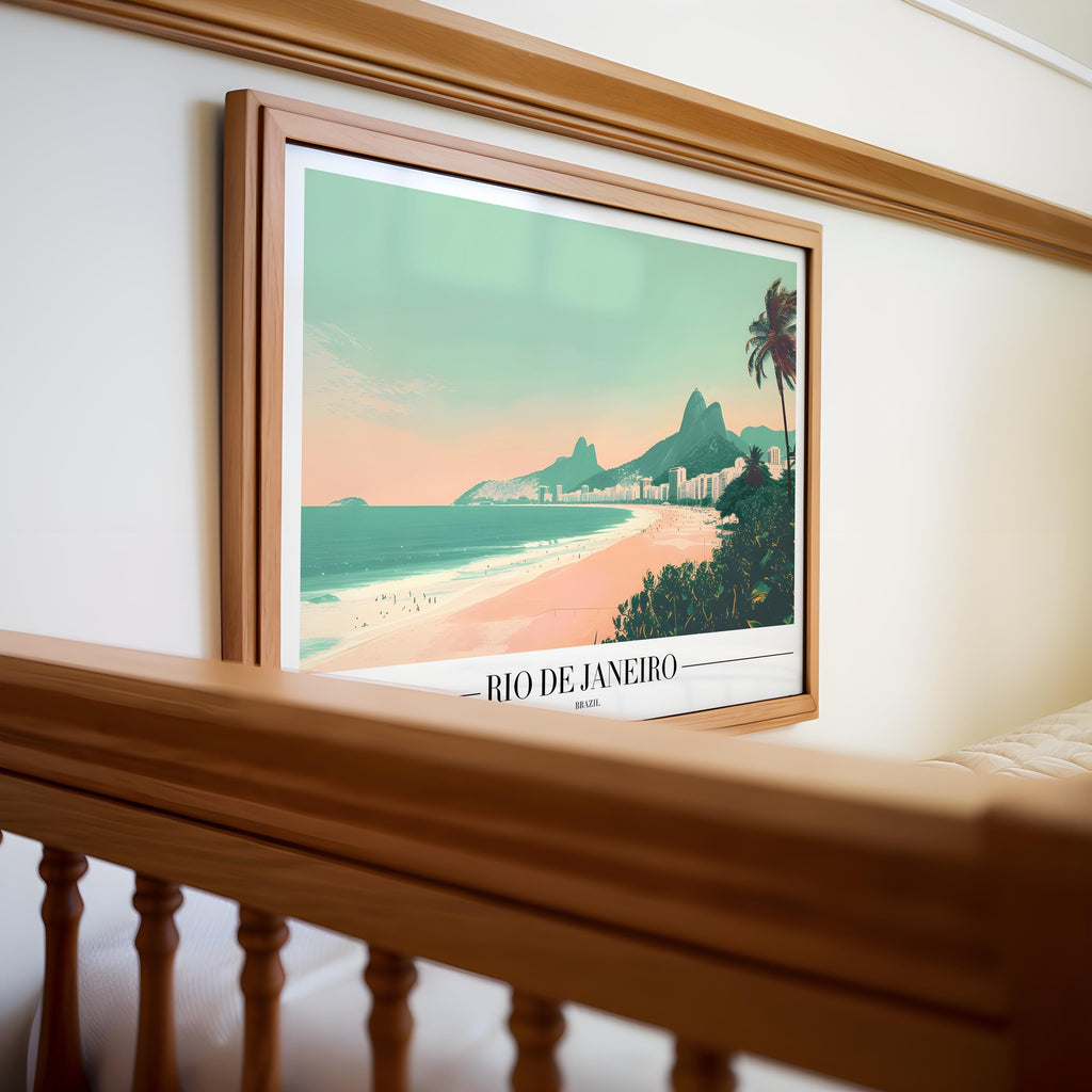 Rio de Janeiro Print | Ipanema Beach, Brazil Travel Poster wall art print, modern home decor, unframed artwork by Nomad & Nest