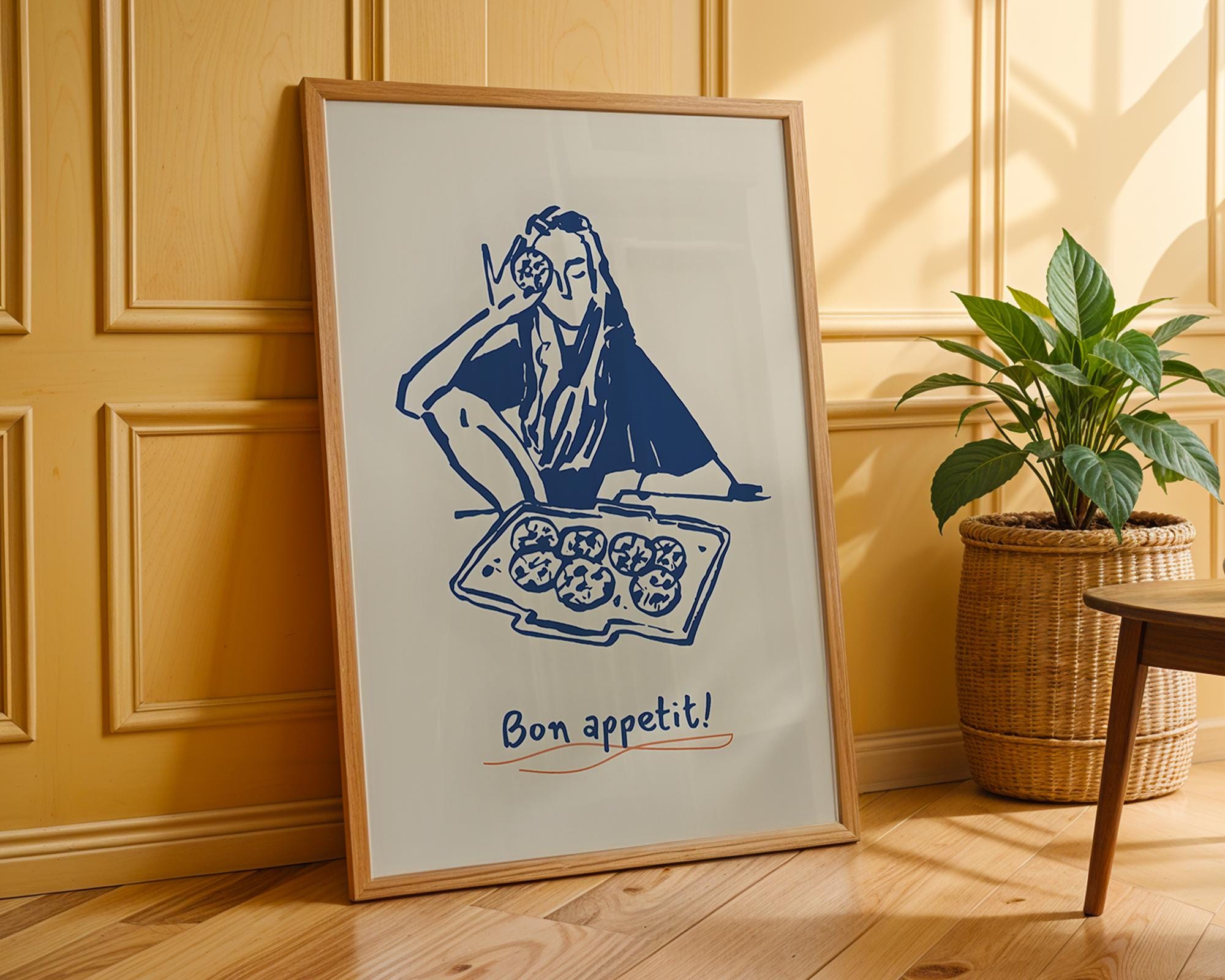 Bon Appetit Print | French Kitchen Minimalist Art wall art print, modern home decor, unframed artwork by Nomad & Nest