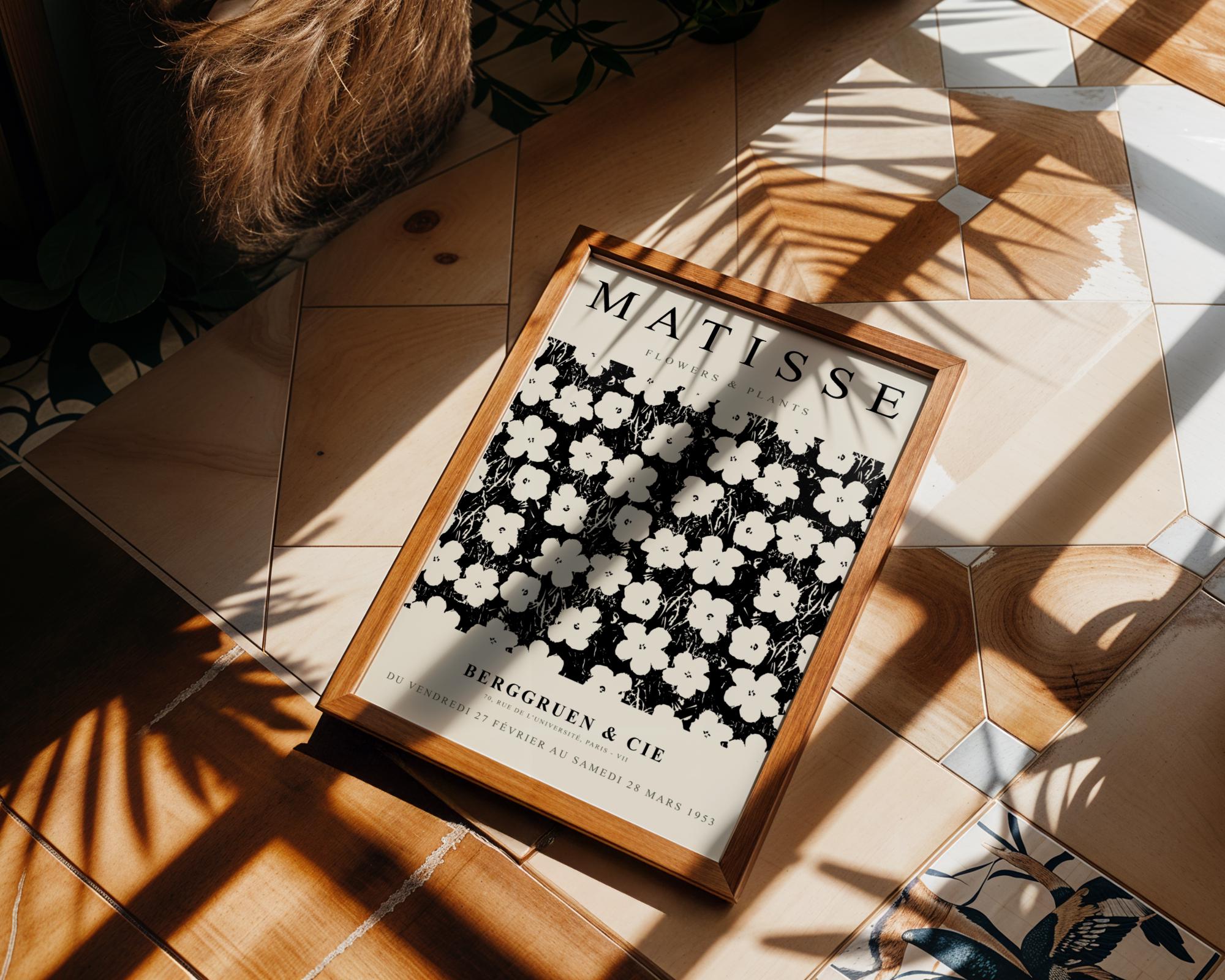 Henri Matisse Print | Flower  | Black and White Floral Art Poster wall art print, modern home decor, unframed artwork by Nomad & Nest