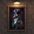 Dapper Peacock Portrait Print | Teal Animal Wall Art wall art print, modern home decor, unframed artwork by Nomad & Nest