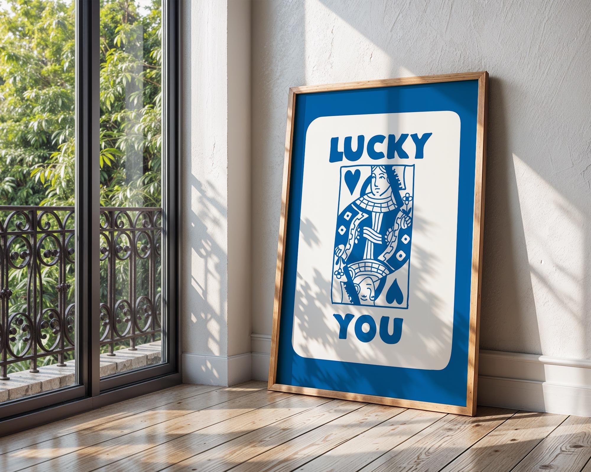 Lucky You Playing Card Print | Retro Pop Art Poster wall art print, modern home decor, unframed artwork by Nomad & Nest