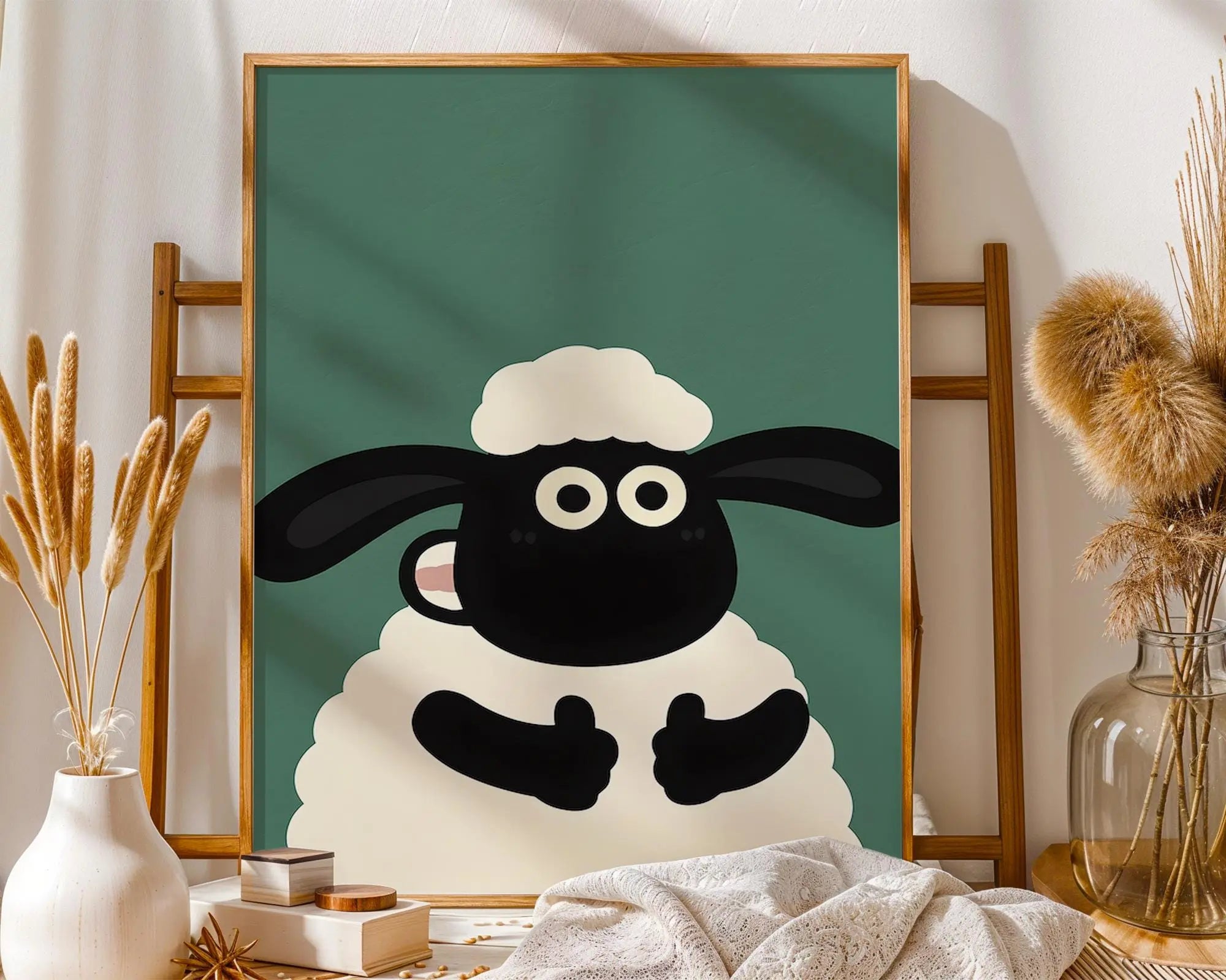 Minimalist Sheep Art Print | Scandinavian Nursery Decor wall art print, modern home decor, unframed artwork by Nomad & Nest