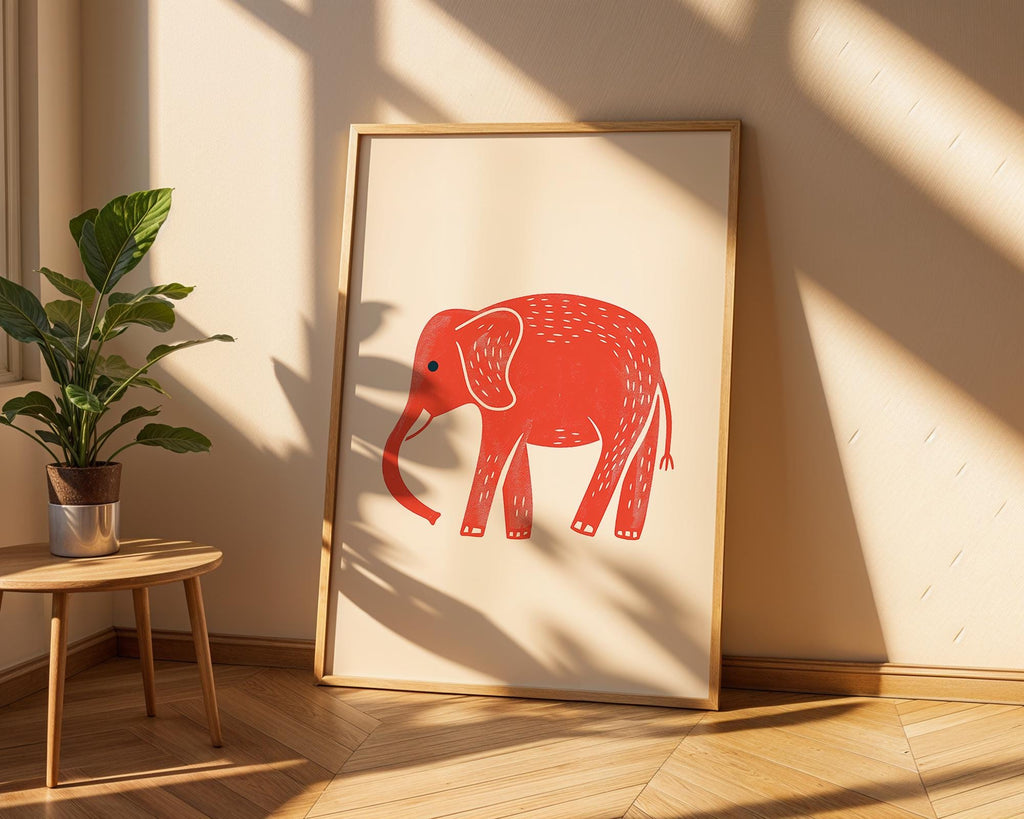 Elephant Art Print | Maximalist Safari Poster, Nature Gift wall art print, modern home decor, unframed artwork by Nomad & Nest