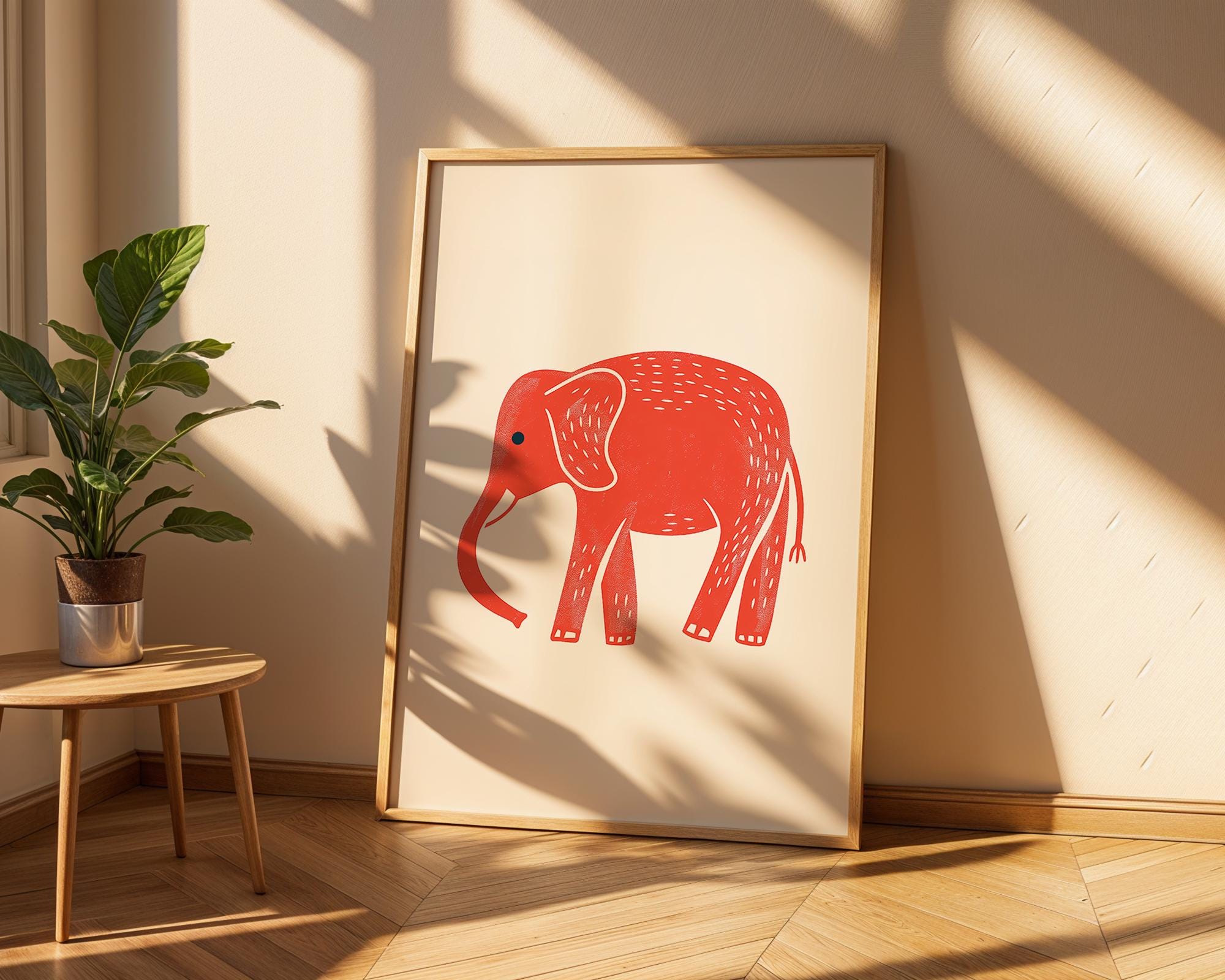Elephant Art Print | Maximalist Safari Poster, Nature Gift wall art print, modern home decor, unframed artwork by Nomad & Nest