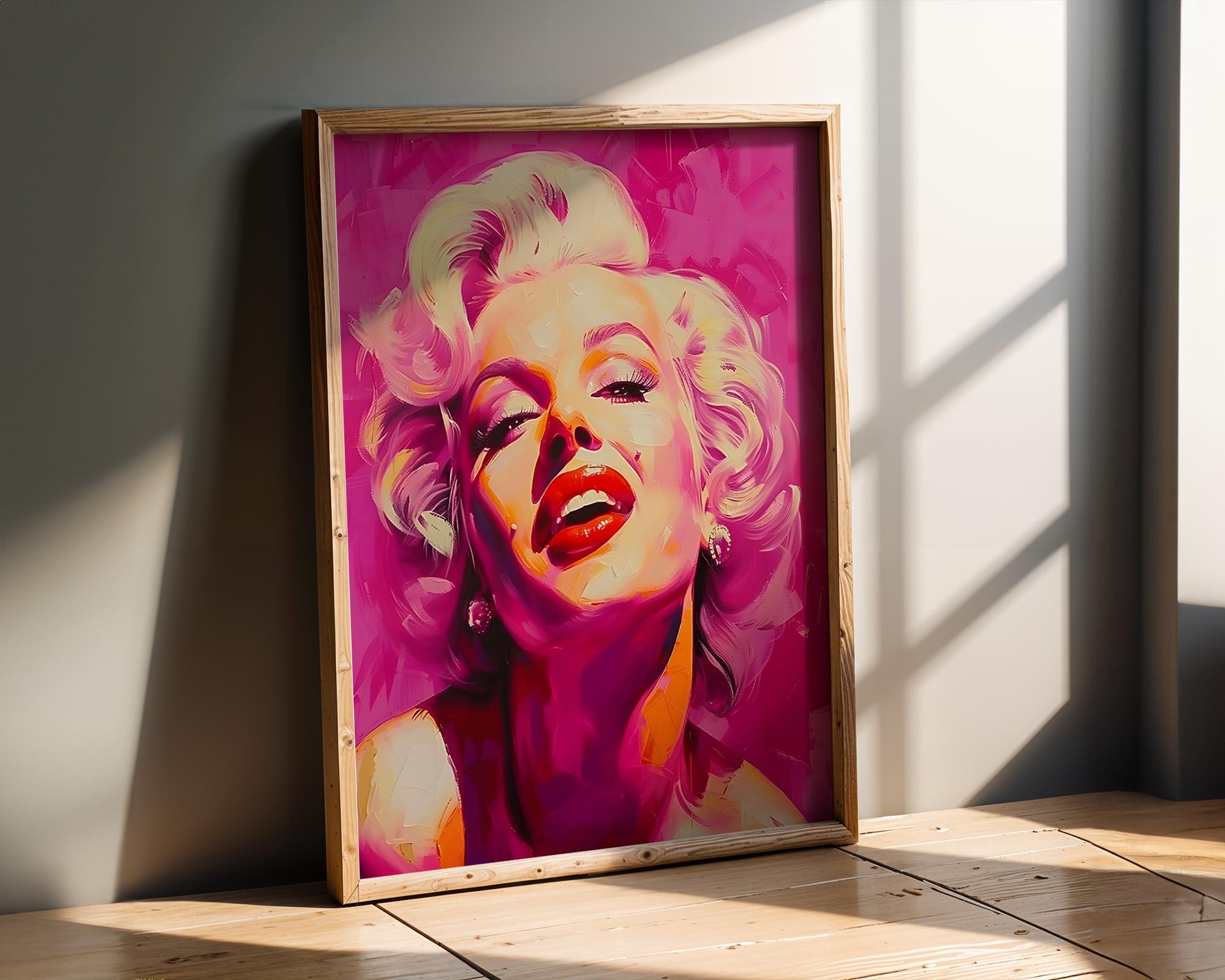 Modern Pop Art | Marilyn Monroe  Print | Glamorous Pink Hollywood Portrait wall art print, modern home decor, unframed artwork by Nomad & Nest