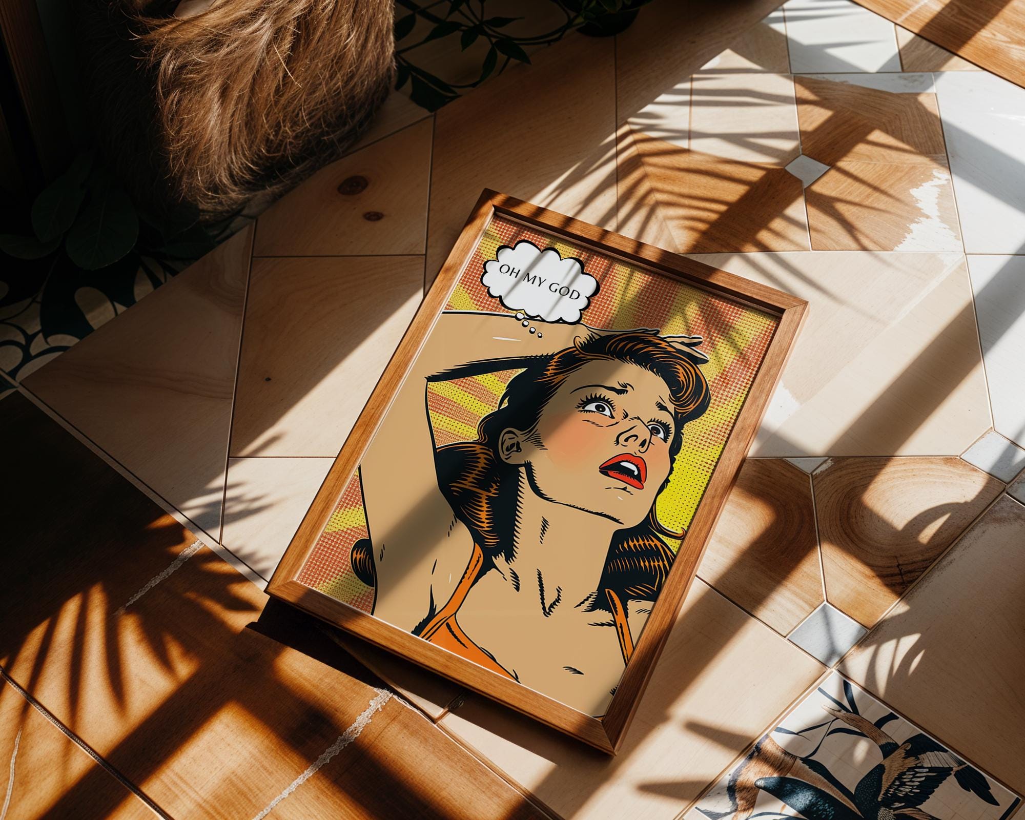 Modern Pop Art | Retro  Print | Shocked Woman with Thought Bubble wall art print, modern home decor, unframed artwork by Nomad & Nest
