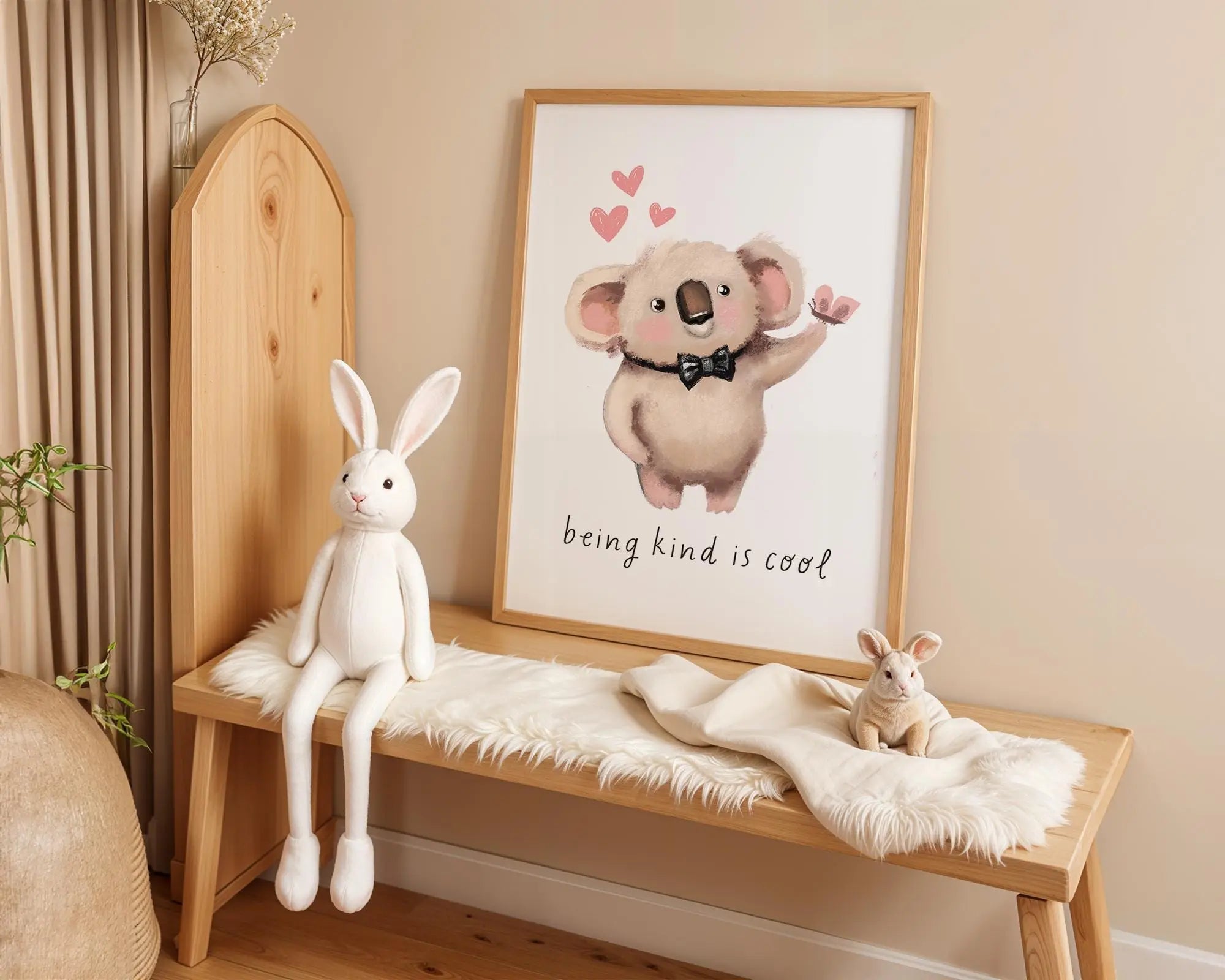Playroom Ideas | Kind Koala Nursery Wall Art | Gentle Animal Quote Print wall art print, modern home decor, unframed artwork by Nomad & Nest