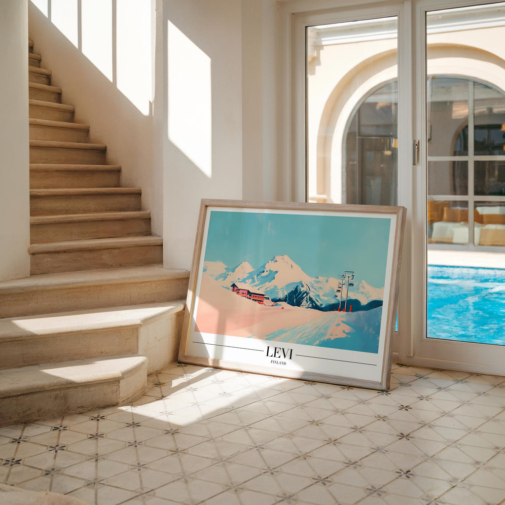Levi Finland Ski Resort Poster | Nordic Winter Travel Print wall art print, modern home decor, unframed artwork by Nomad & Nest