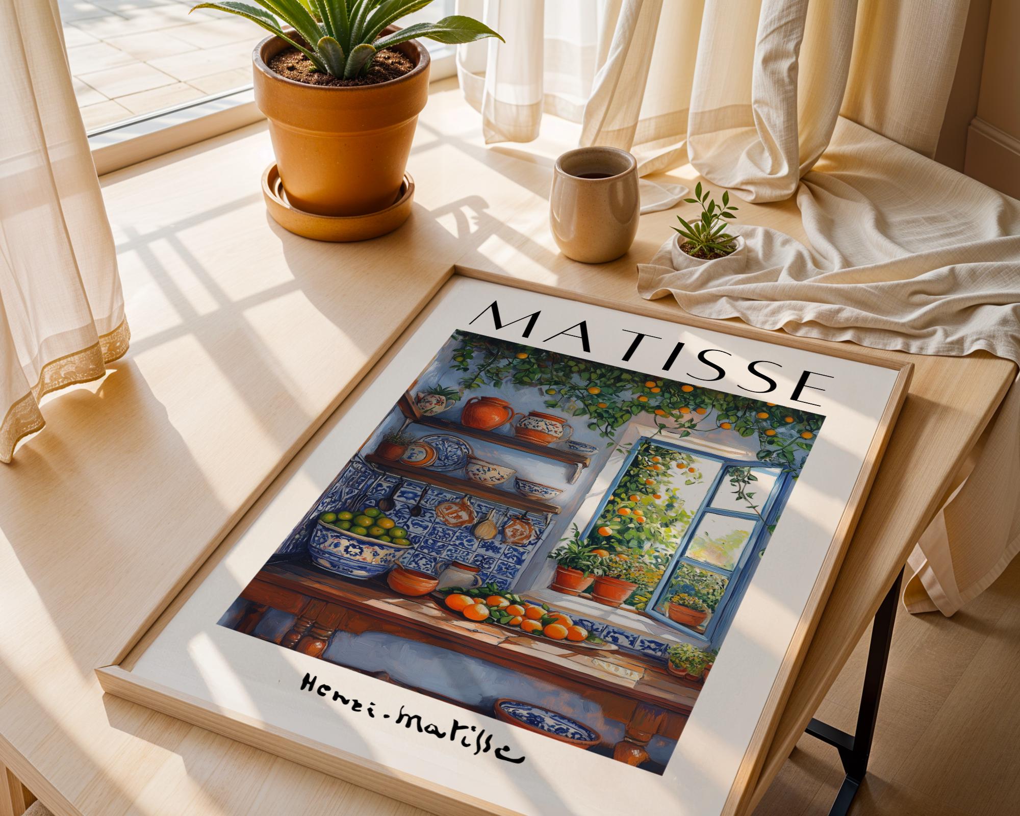 Henri Matisse Print | Inspired Kitchen Art  | Mediterranean Fruit, Open Window wall art print, modern home decor, unframed artwork by Nomad & Nest