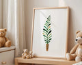 Playroom Ideas | Modern Leaf Stem Nursery Wall Art Botanical Baby Print wall art print, modern home decor, unframed artwork by Nomad & Nest