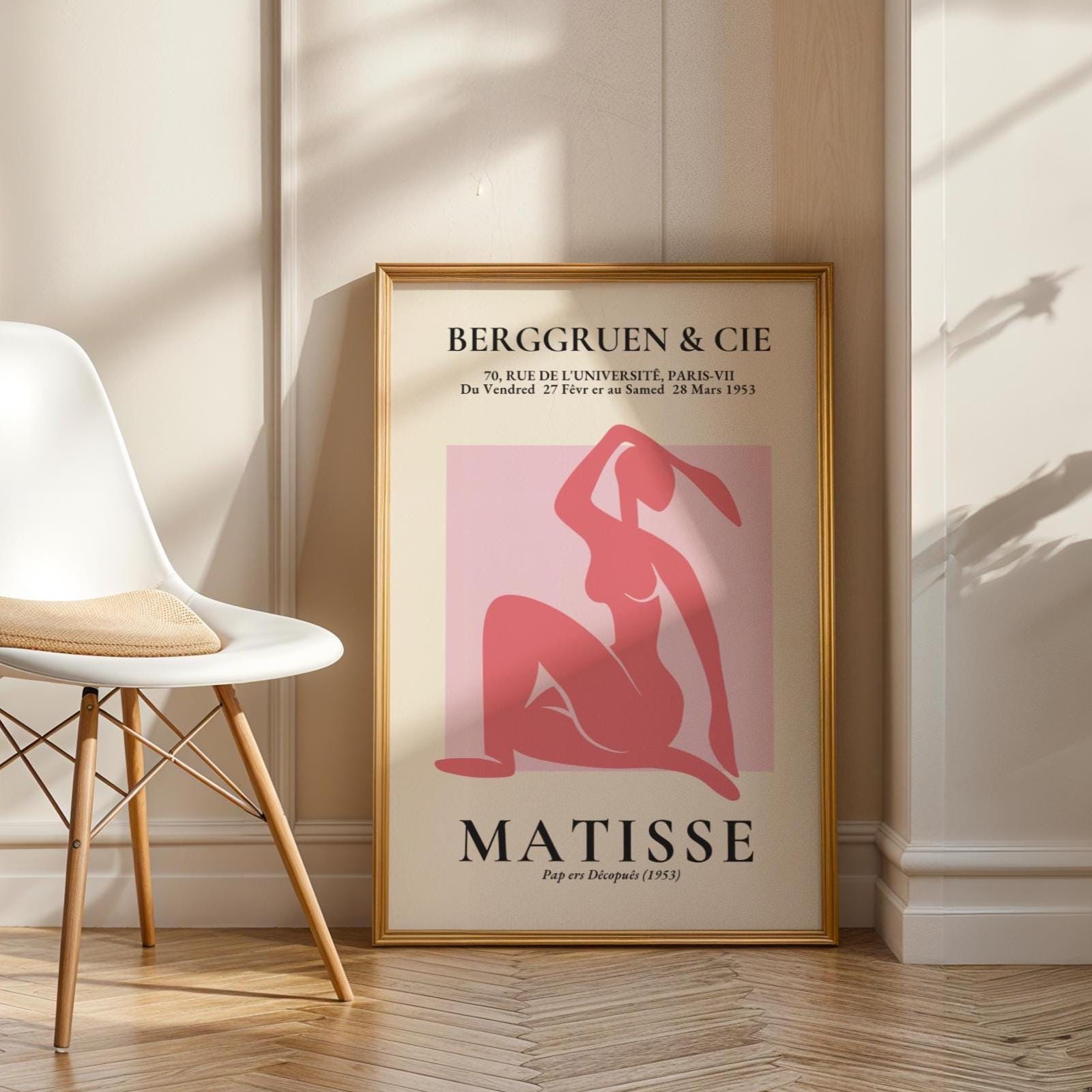 Henri Matisse Print Nude Poster | Pink Seated Woman Cut-Out Modern Minimalist wall art print, modern home decor, unframed artwork by Nomad & Nest