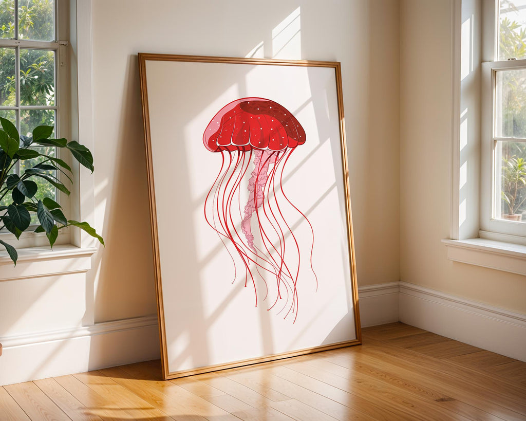 Jellyfish Art Print | Modern Coastal Wall Decor wall art print, modern home decor, unframed artwork by Nomad & Nest