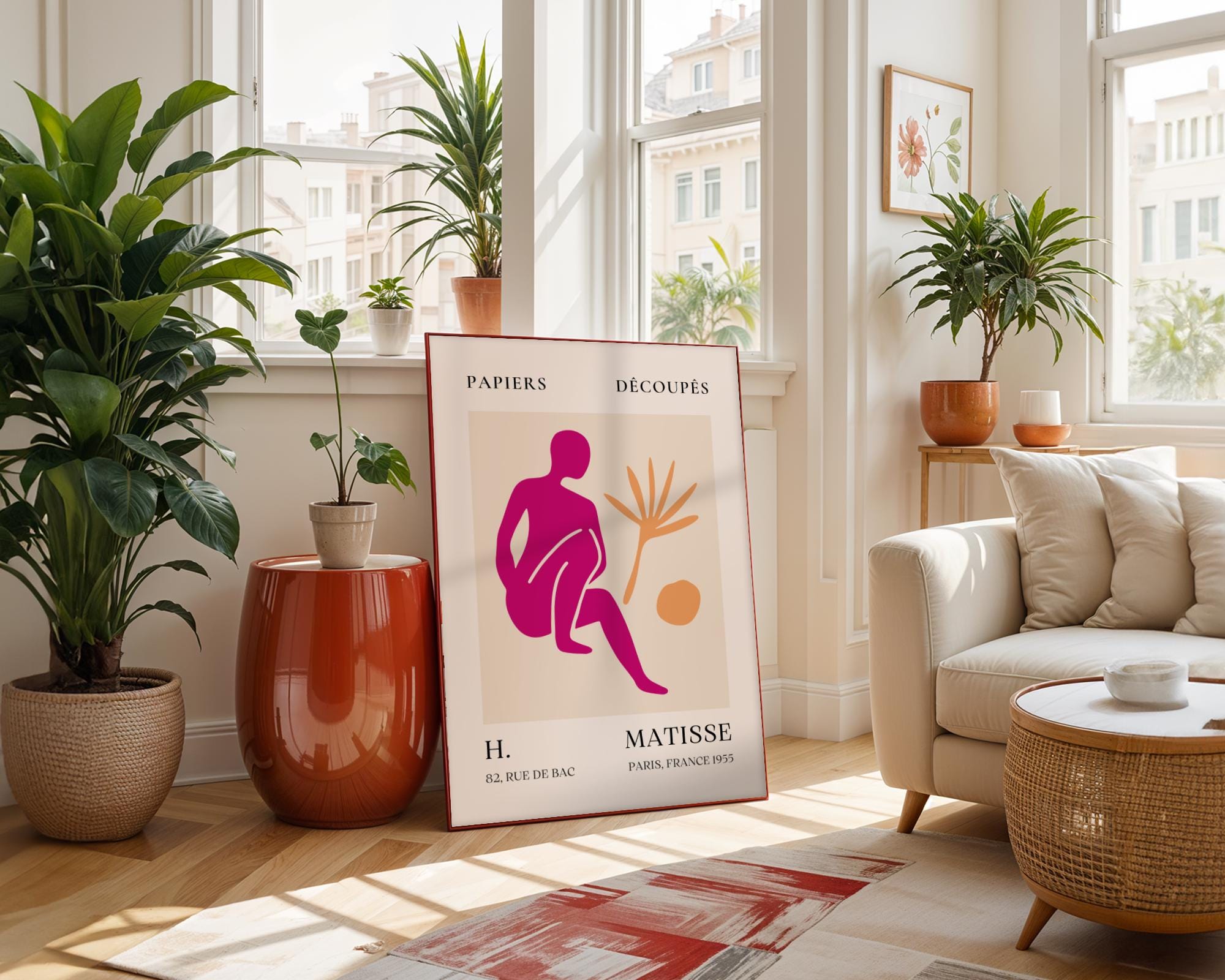 Henri Matisse Print | Seated Figure Art  | Magenta Modern Minimalist Poster wall art print, modern home decor, unframed artwork by Nomad & Nest