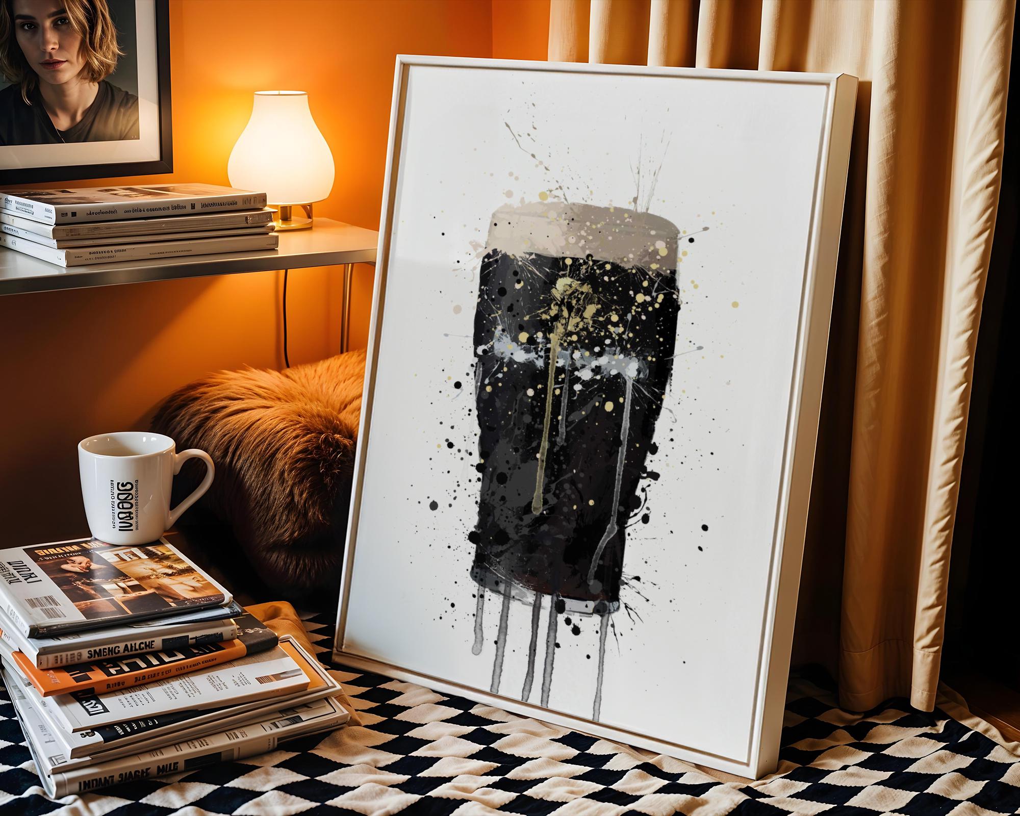 Stout Beer Splash Art Print | Modern Bar Decor (Unframed) wall art print, modern home decor, unframed artwork by Nomad & Nest