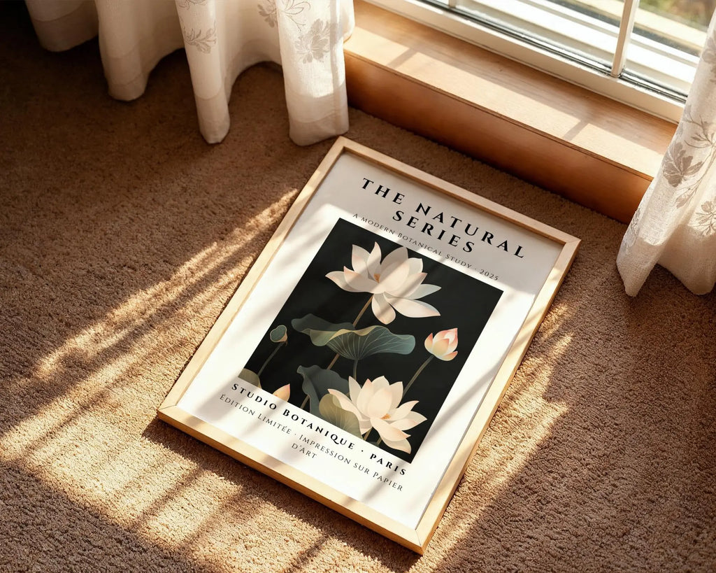 Midnight Lotus Flower Art Print | Modern Botanical Wall Decor wall art print, modern home decor, unframed artwork by Nomad & Nest
