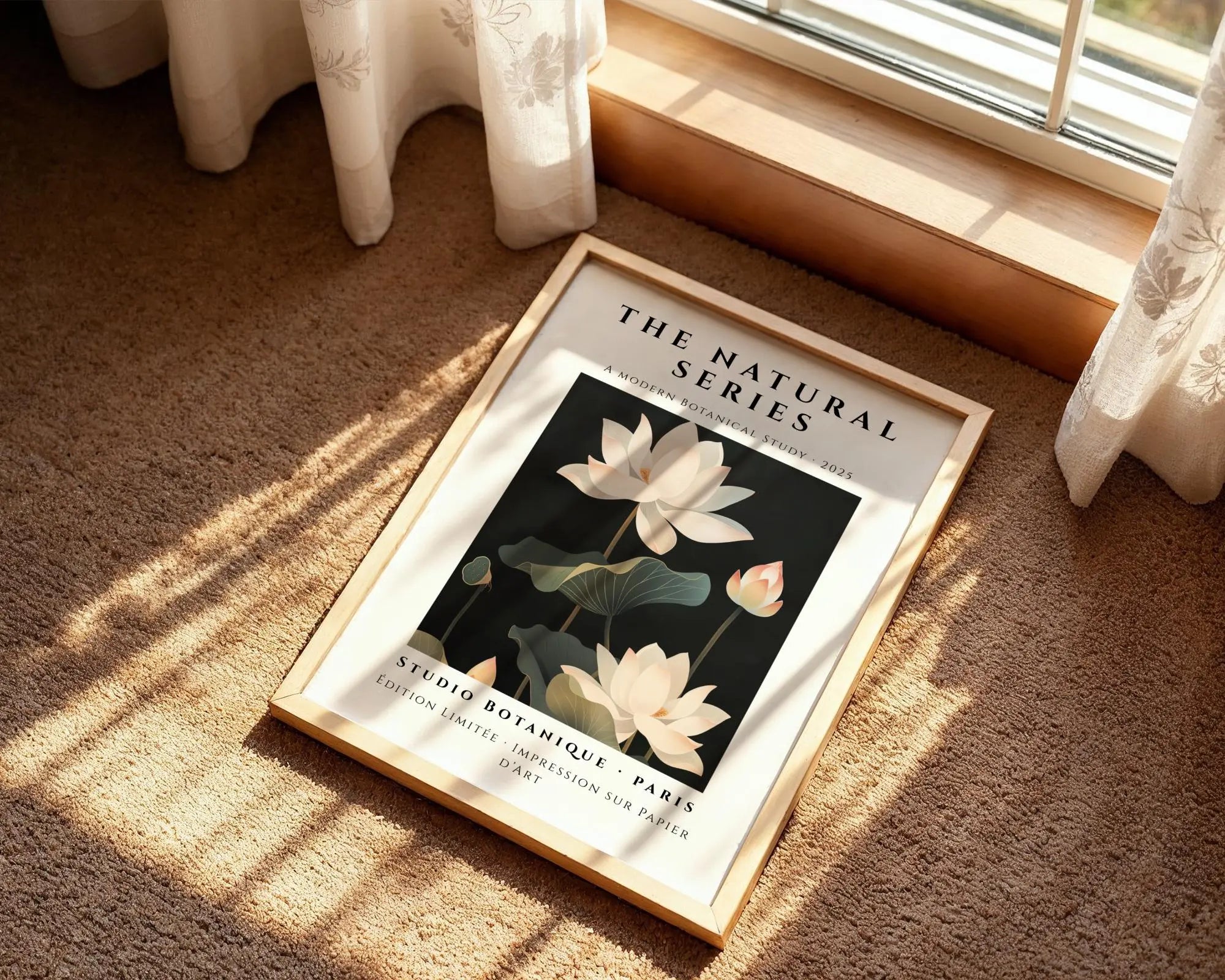 Midnight Lotus Flower Art Print | Modern Botanical Wall Decor wall art print, modern home decor, unframed artwork by Nomad & Nest