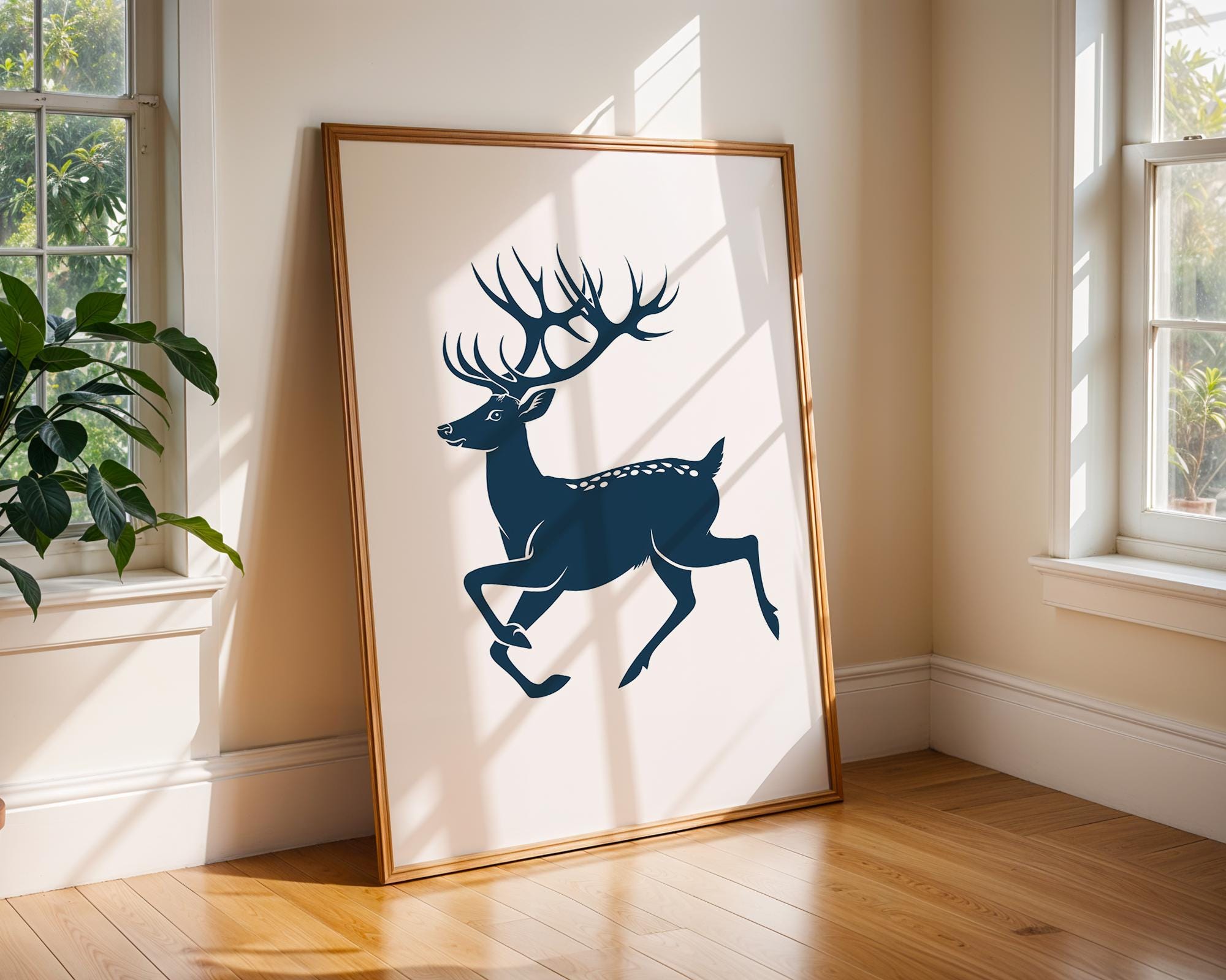 Minimalist Deer Art Print, Wildlife Illustration, Nature Decor wall art print, modern home decor, unframed artwork by Nomad & Nest