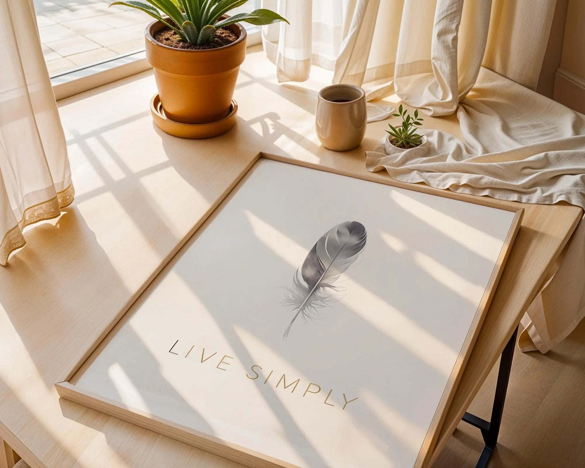 Feather Wall Art Print | Minimalist Zen Home Decor wall art print, modern home decor, unframed artwork by Nomad & Nest