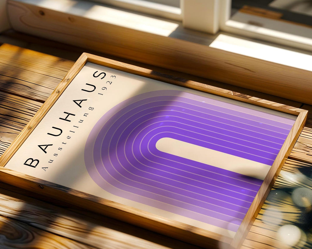 Bauhaus Poster Art Print | Purple Geometric Arch, Mid-Century Modern wall art print, modern home decor, unframed artwork by Nomad & Nest