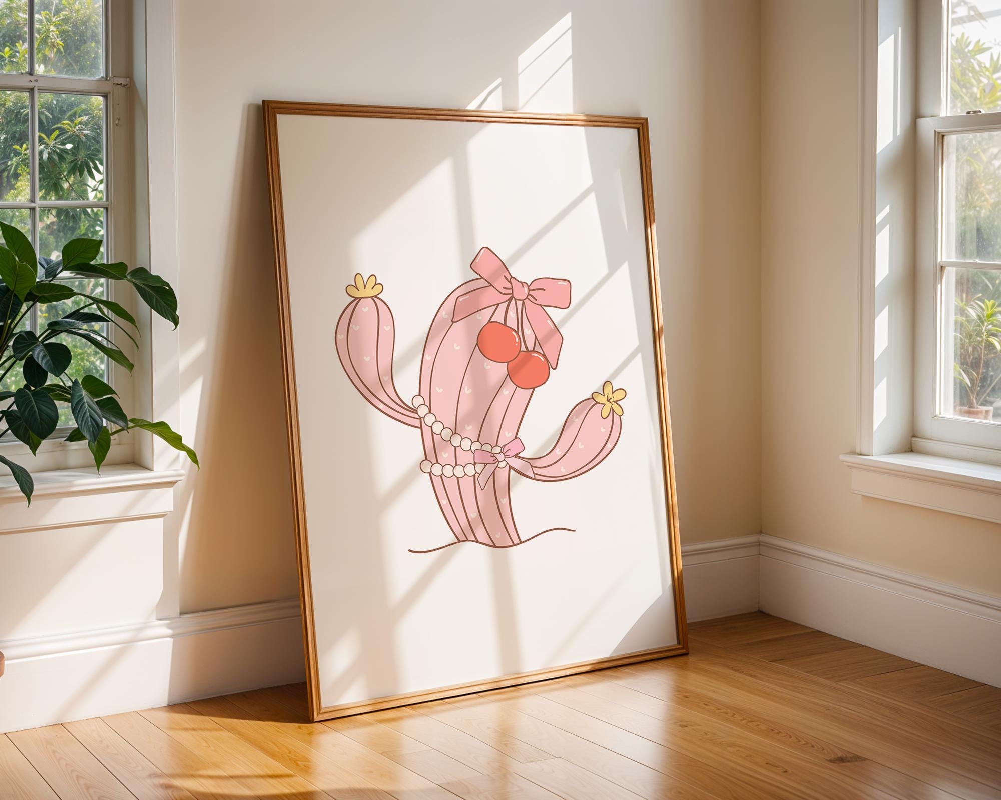 Pink Cactus Print | Western Cowgirl Wall Art wall art print, modern home decor, unframed artwork by Nomad & Nest