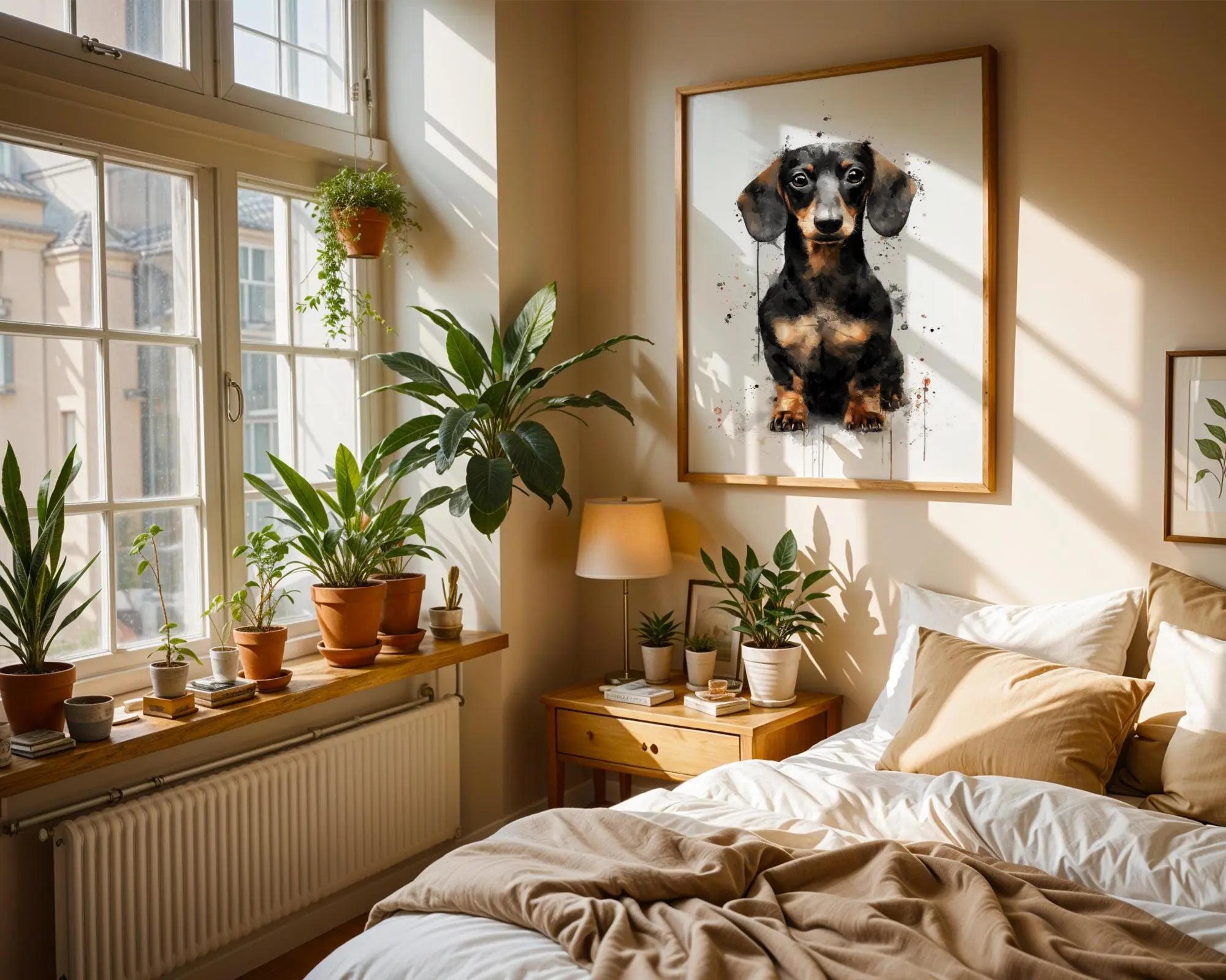Dachshund Watercolor Print | Sausage Dog Portrait, Modern Puppy Wall Art wall art print, modern home decor, unframed artwork by Nomad & Nest