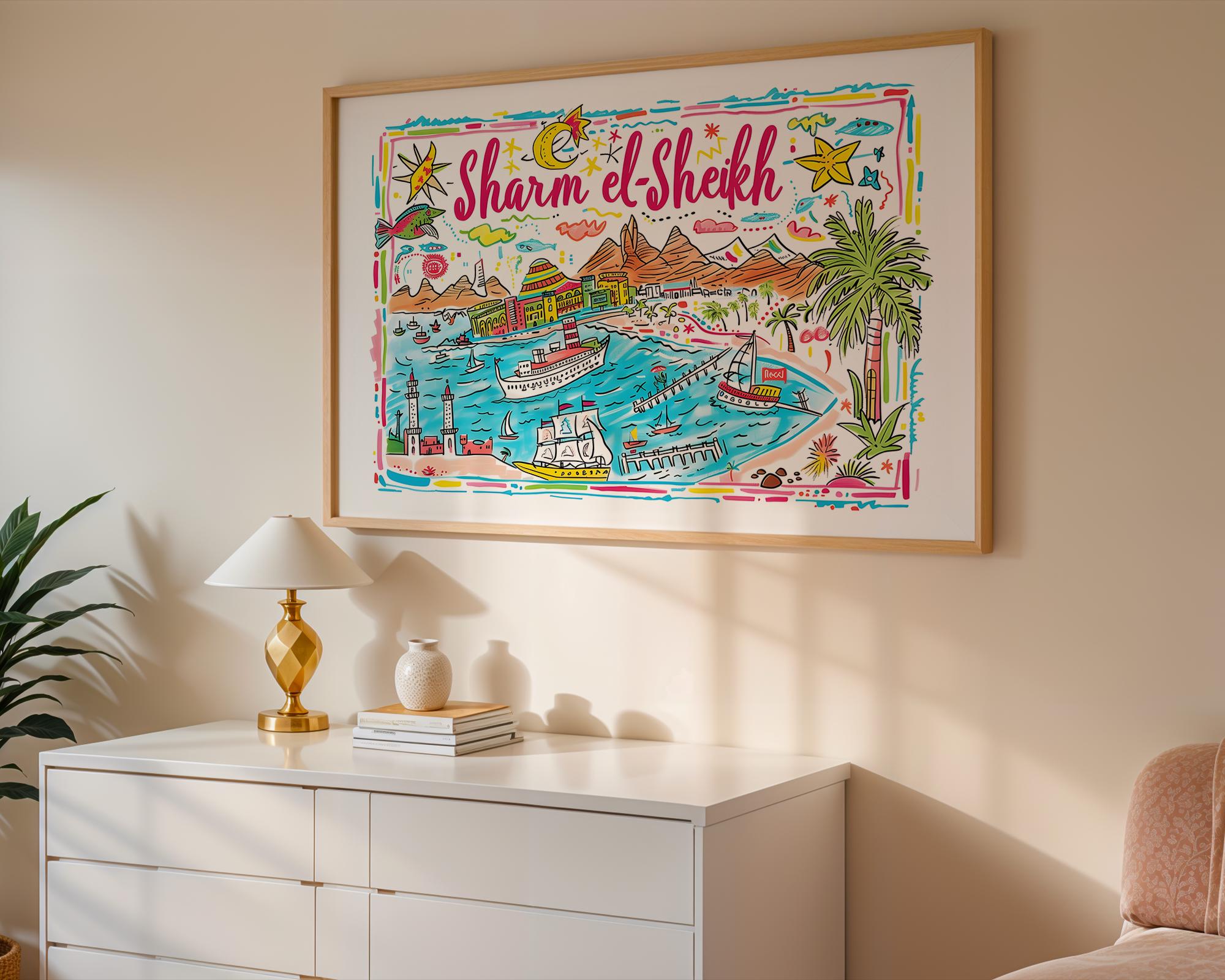 Sharm el-Sheikh Egypt Travel Poster | Red Sea Wall Art wall art print, modern home decor, unframed artwork by Nomad & Nest