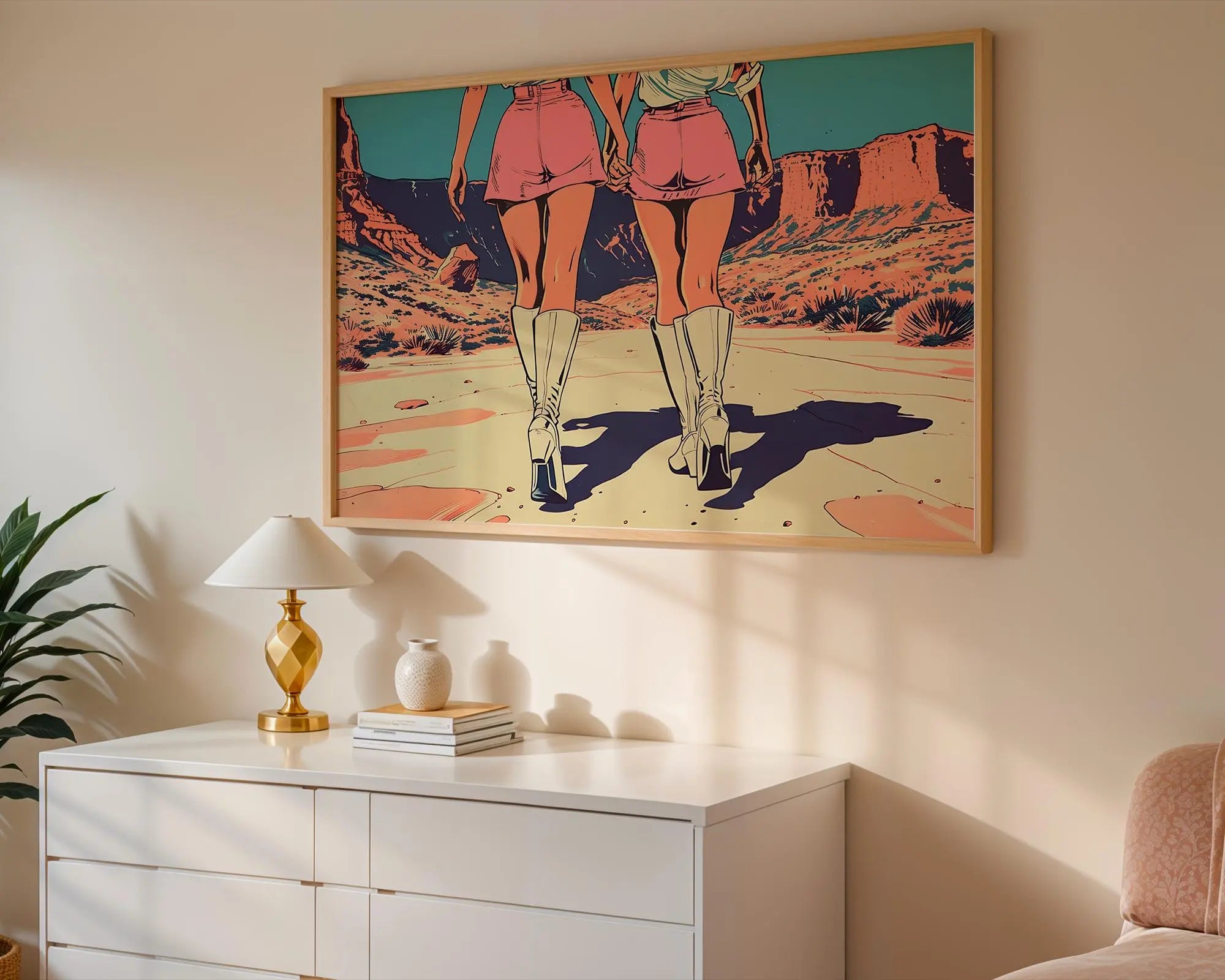 Modern Pop Art | Retro Cowgirl Desert  Print | Western wall art print, modern home decor, unframed artwork by Nomad & Nest