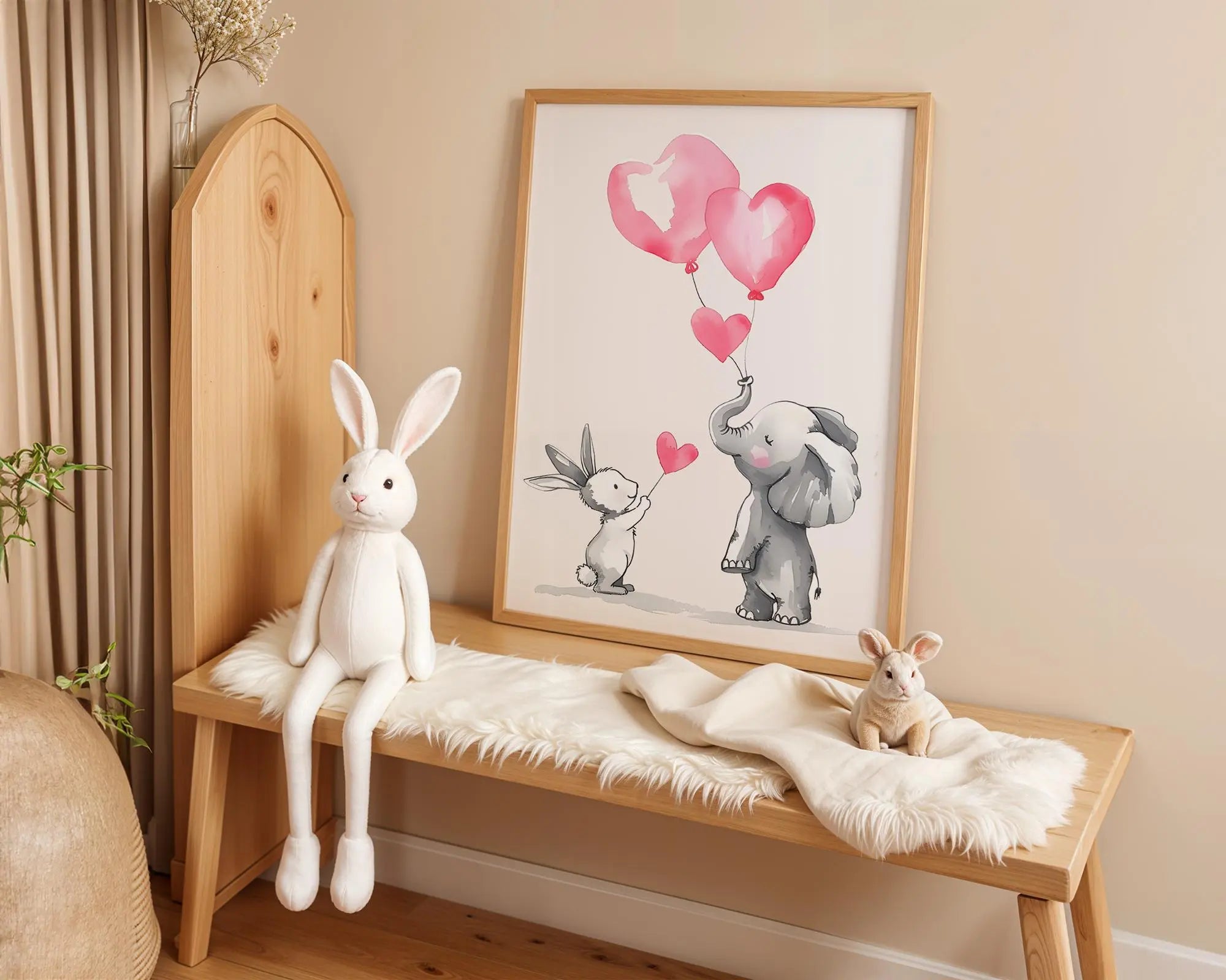 Playroom Ideas | Elephant Balloon Nursery Art | Safari Love Baby Wall Print wall art print, modern home decor, unframed artwork by Nomad & Nest