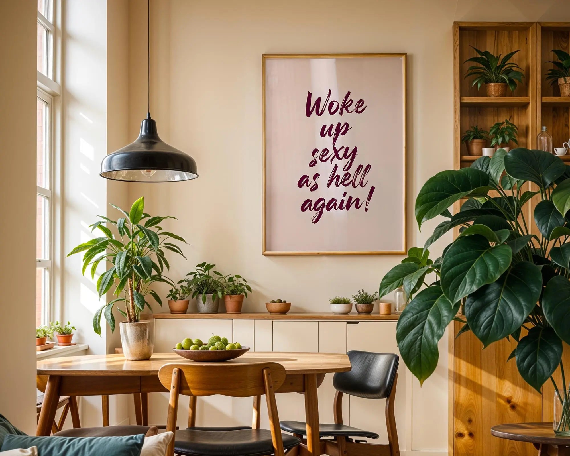 Positive Emotion | Woke Up Sexy As Hell Quote Print | Confident Bold Typography Wall Art wall art print, modern home decor, unframed artwork by Nomad & Nest