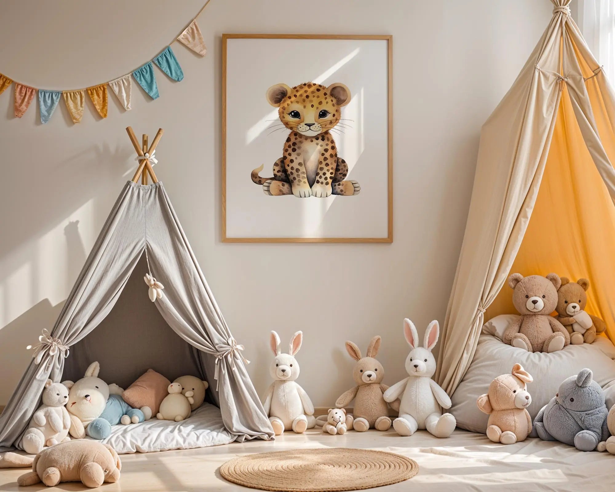 Playroom Ideas | Leopard Nursery Wall Art | Safari Animal Baby Print wall art print, modern home decor, unframed artwork by Nomad & Nest