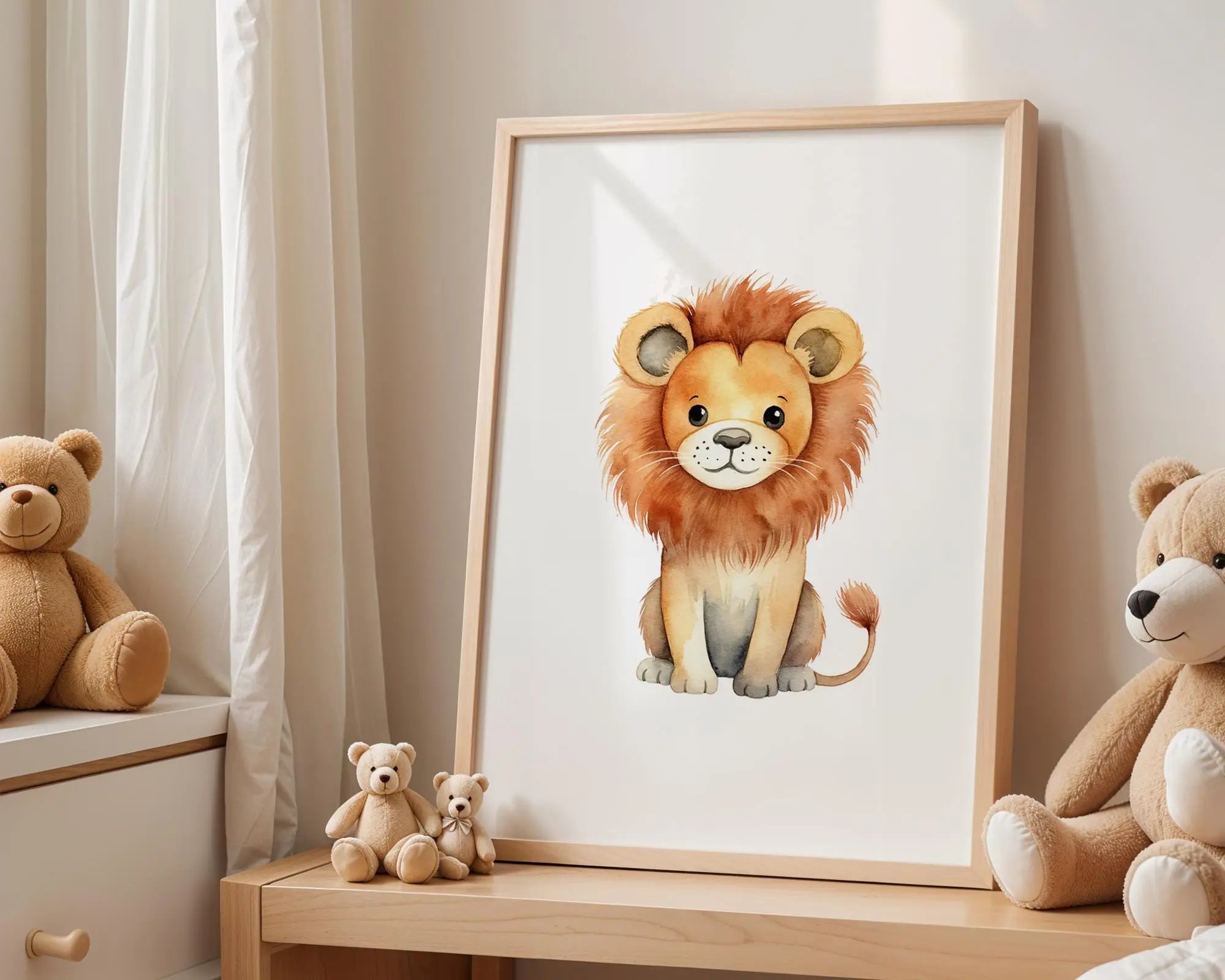 Playroom Ideas | Lion Nursery Wall Art | Safari Animal Baby Decor wall art print, modern home decor, unframed artwork by Nomad & Nest