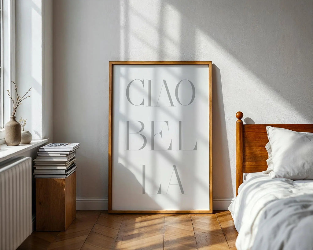 Ciao Bella Typography Print | Modern Minimalist Wall Art wall art print, modern home decor, unframed artwork by Nomad & Nest