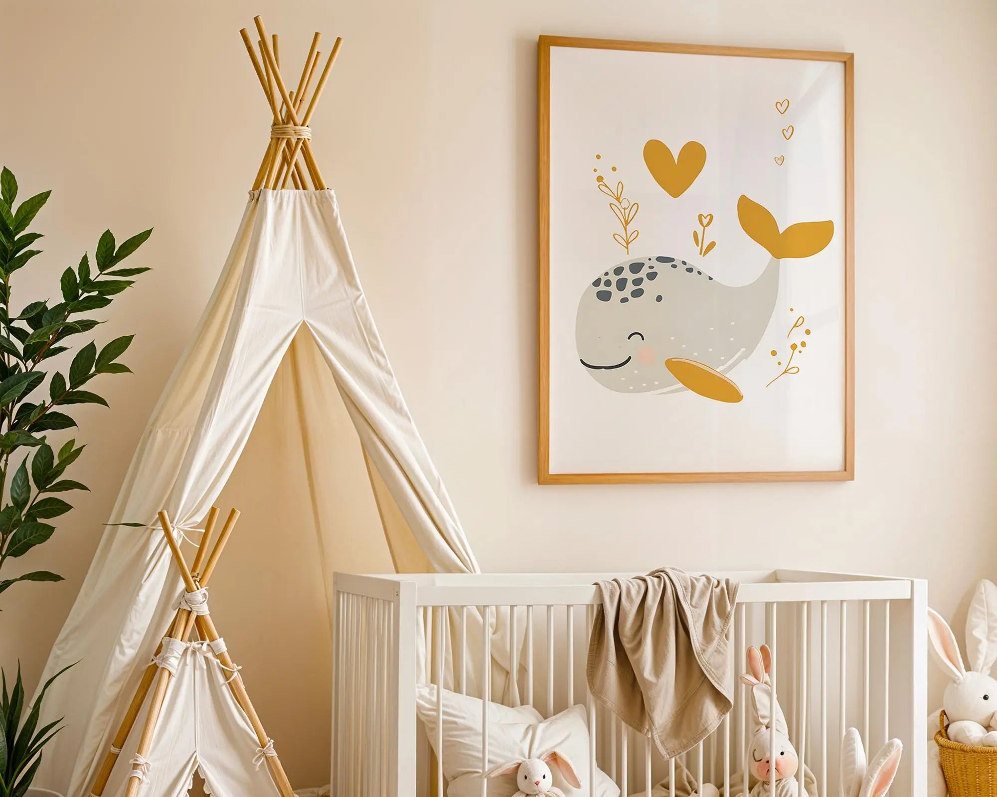 Playroom Ideas | Whale Nursery Print | Minimal Ocean Animal Wall Art wall art print, modern home decor, unframed artwork by Nomad & Nest