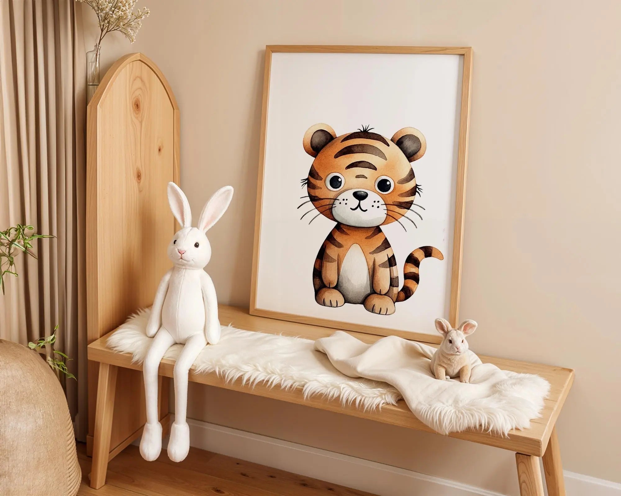 Playroom Ideas | Tiger Nursery Wall Art | Jungle Animal Baby Deco wall art print, modern home decor, unframed artwork by Nomad & Nest