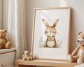Playroom Ideas | Sleeping Bunny Nursery Wall Art | Rabbit Animal Baby Print wall art print, modern home decor, unframed artwork by Nomad & Nest