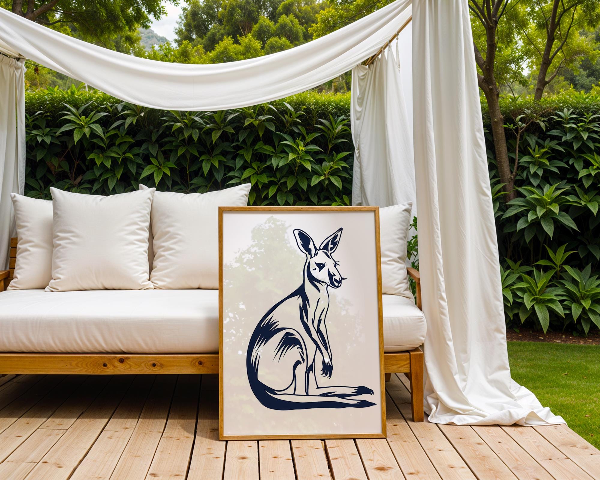 Kangaroo Wall Art Print, Modern Wildlife Poster wall art print, modern home decor, unframed artwork by Nomad & Nest