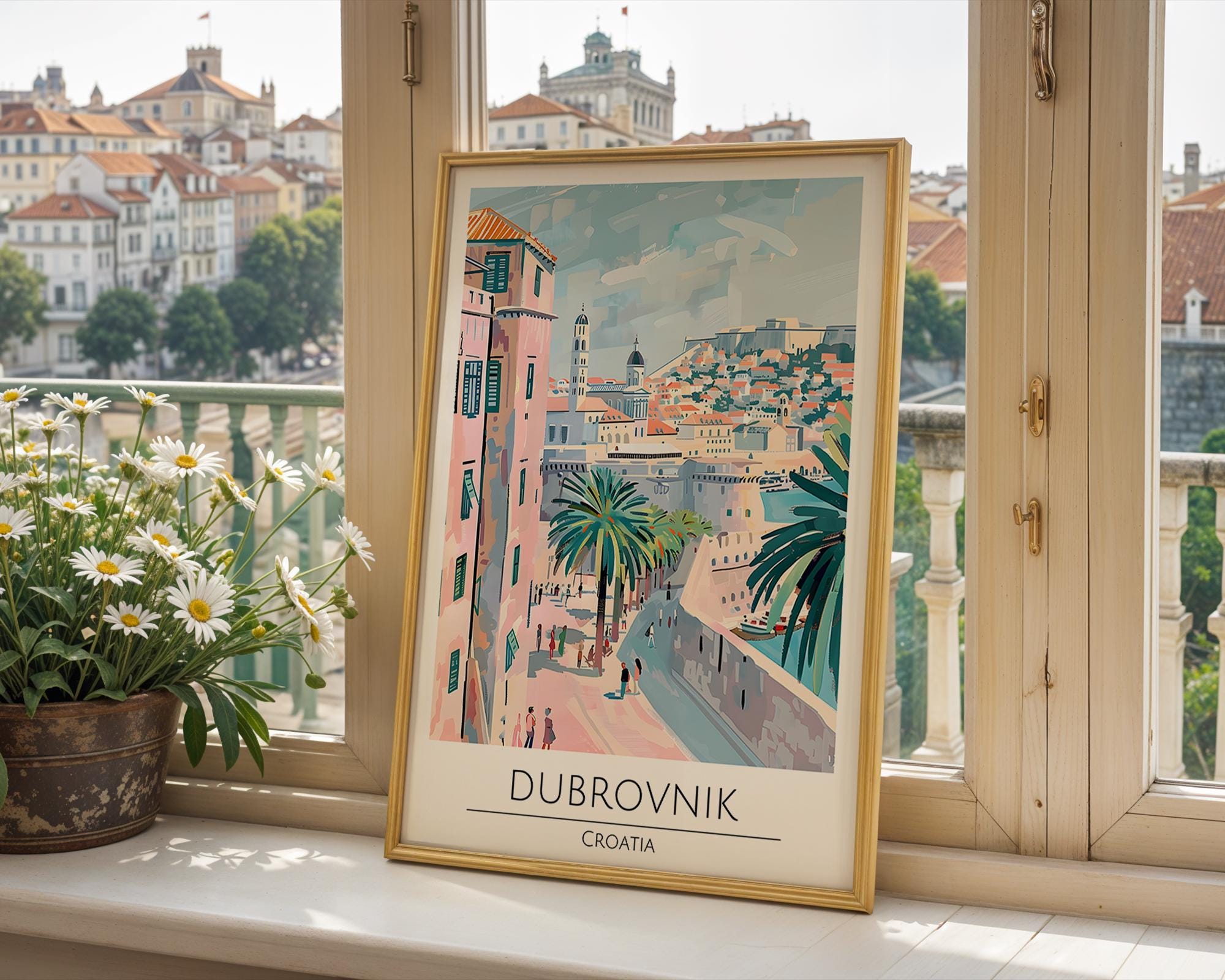 Dubrovnik Croatia Art Print | Colorful Mediterranean Coastal Wall Art wall art print, modern home decor, unframed artwork by Nomad & Nest