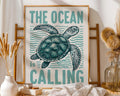 Turtle Wall Art Print | Coastal Marine Life Decor wall art print, modern home decor, unframed artwork by Nomad & Nest