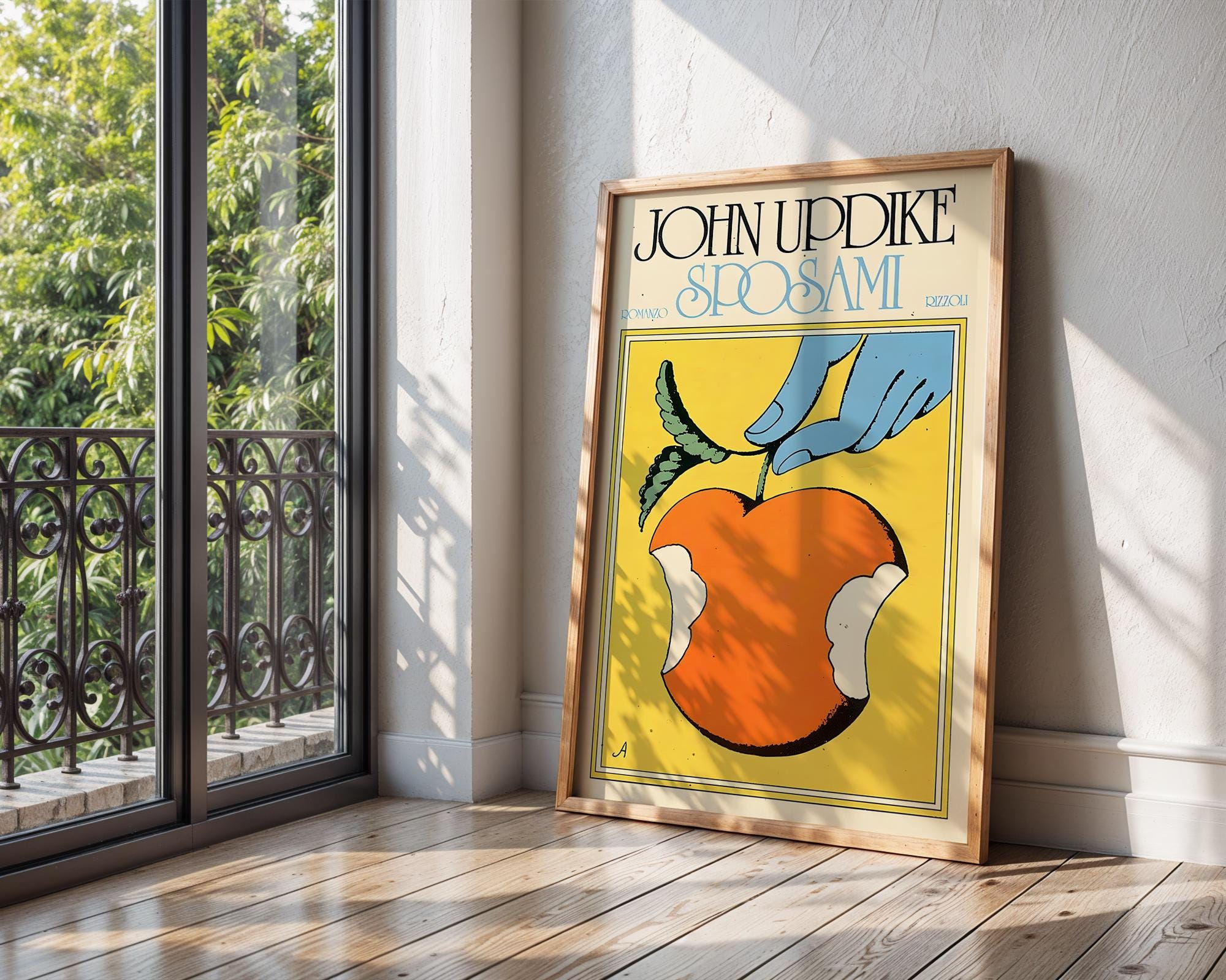 Retro Pop Art Apple Print | Vintage Book Cover Illustration wall art print, modern home decor, unframed artwork by Nomad & Nest