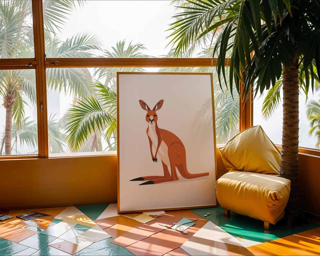 Kangaroo Art Print | Modern Nursery Decor, Aussie Animal Poster wall art print, modern home decor, unframed artwork by Nomad & Nest
