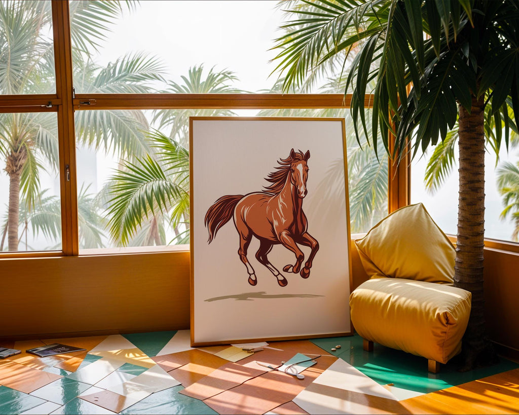 Elegant Horse Art Print | Farmhouse Wall Decor wall art print, modern home decor, unframed artwork by Nomad & Nest