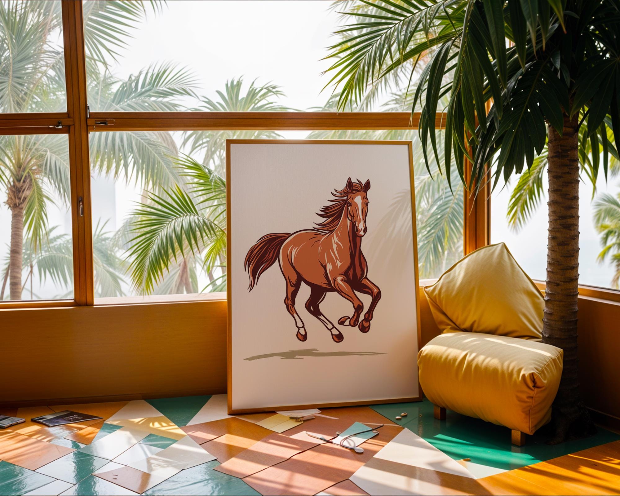 Elegant Horse Art Print | Farmhouse Wall Decor wall art print, modern home decor, unframed artwork by Nomad & Nest