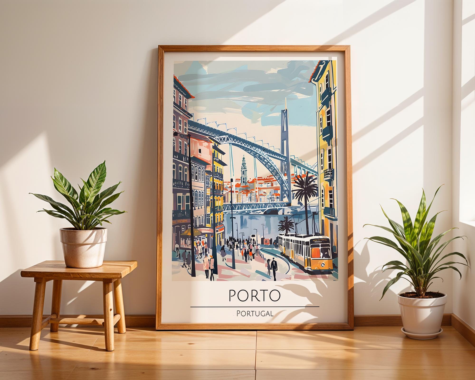 Porto Portugal Travel Poster | Douro River Print wall art print, modern home decor, unframed artwork by Nomad & Nest