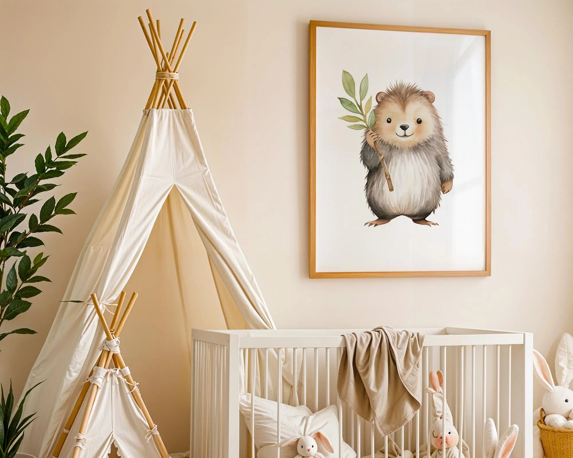 Playroom Ideas | Hedgehog Nursery Wall Art | Woodland Animal Baby Illustration wall art print, modern home decor, unframed artwork by Nomad & Nest