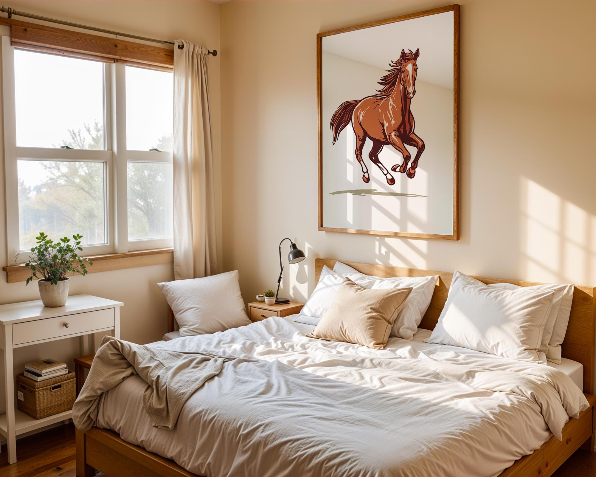 Elegant Horse Art Print | Farmhouse Wall Decor wall art print, modern home decor, unframed artwork by Nomad & Nest